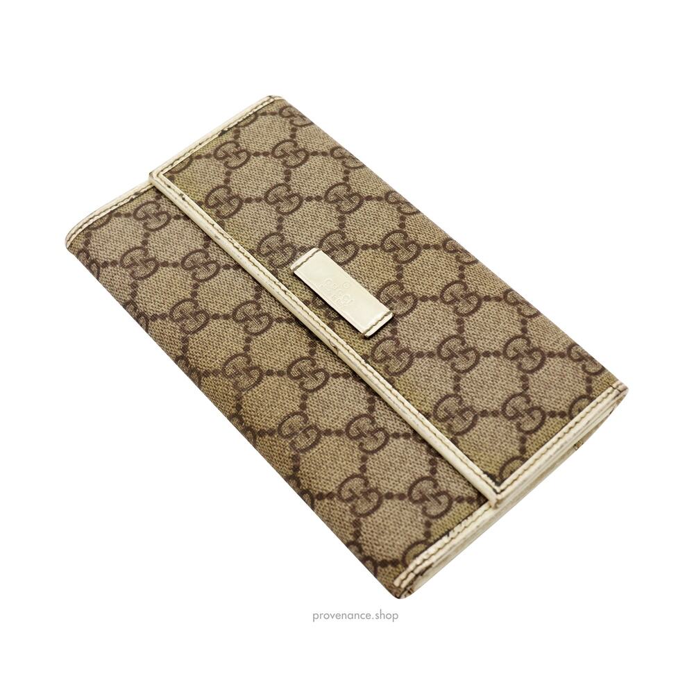 🔴 Gucci Long Wallet - GG Supreme Brown/White - Picture 4 of 7